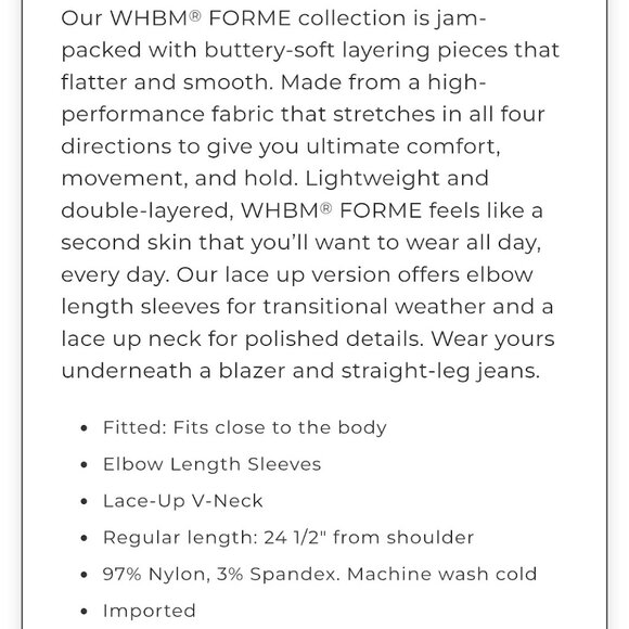 WHBM FORME Short Sleeve Lace Up Criss Cross White Ribbed Top Size Medium NWT - Picture 2 of 8